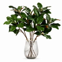29“ Artificial Magnolia Leaf Stems Bicolor Contrast - Set of 6