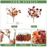 Autumn Faux Silk Daisy Flowers Halloween - Set of 12 #color_
Dark Red / Orange