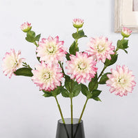 24.4" Artificial Dahlia with Buds Real Texture - Set of 5