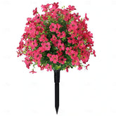 Outdoor Artificial Flower Stakes Decor for Garden Yard & Lawn #color_Rose-Red
