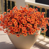 Autumn Faux Silk Daisy Flowers Halloween - Set of 12 #color_Autumn Faux Silk Daisy Flowers Halloween - Set of 12 #color_Orange