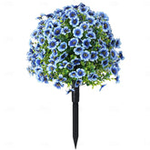 Outdoor Artificial Flower Stakes Decor for Garden Yard & Lawn #color_Blue