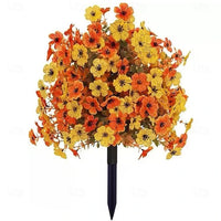 Fall Artificial Flower Stake Outdoor Mum Decor #color_orange-yellow