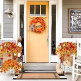 Fall Faux Petunia Flowers in Orange - 2 Pcs #color_3-Color Mix