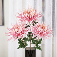 28" Real Texture Faux Chrysanthemum Flowers - Set of 3
