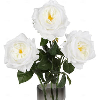 19" Real Texture Artificial Austin Roses Flowers - Set of 3