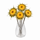 23.6In Artificial Silk Sunflower Stems with Realistic Buds for Home and Event Decoration-Set of 4