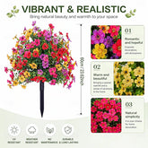 Outdoor Artificial Flower Stakes Decor for Garden Yard & Lawn #color_Mixed colors