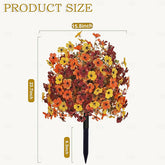 Fall Artificial Flower Stake Outdoor Mum Decor #color_Mixed colors