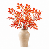 41" Realistic Faux Fall Nandina Foliage Branches - Set of 3 #color_red