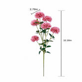 32“ Faux 6-Head Pompon Chrysanthemum Flowers - Set of 3