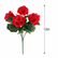 13" Red Artificial Geranium Silk Flowers - Set of 6