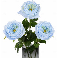 19" Real Texture Artificial Austin Roses Flowers - Set of 3