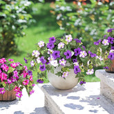 Artificial Petunia Faux Flowers UV for Outdoor Indoor - 2 Pcs #color_Purple