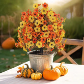 Fall Artificial Flower Stake Outdoor Mum Decor #color_Mixed colors