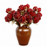 20" Realistic 4-Head Faux Rose Flowers with Vintage Burnt Edge - Set of 3