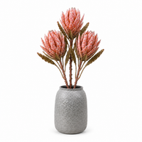 23In Artificial King Protea Flowers Faux Silk Flowers with Realistic Texture-Set of 3