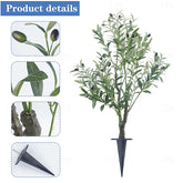 Artificial Olive Tree Plant with Integrated Ground Stake for Indoor Outdoor #color_Dark Olive