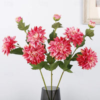 24.4" Artificial Dahlia with Buds Real Texture - Set of 5