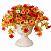 Fall Faux Petunia Flowers in Orange - Set of 2
