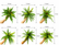 Artificial Greenery Bushes 21 Leaves Plants Ferns - Set of 6