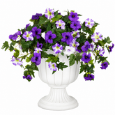 Artificial Petunia Faux Flowers UV for Outdoor Indoor - Set of 2