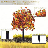 Fall Artificial Flower Stake Outdoor Mum Decor #color_Mixed colors
