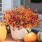 Autumn Faux Silk Daisy Flowers Halloween - Set of 12 #color_Dark Red / Orange