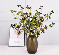 28” Realistic Touch Faux Elm Leaf Branches Ficus Greenery Stems - Set of 6