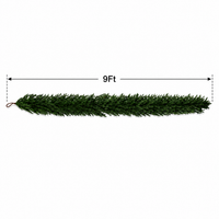9FT Realastic Touch Christmas Pine Garland Artificial Norfolk Pine Garland for Indoor Outdoor