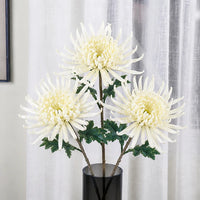 28" Real Texture Faux Chrysanthemum Flowers - Set of 3
