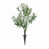 Artificial Olive Tree Plant with Integrated Ground Stake for Indoor Outdoor #color_Dark Olive