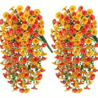 Artificial UV Resistant Hanging Morning Glory Flowers - Set of 5