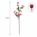 32” Faux Christmas Red Berry Branches with Green Leaves - Set of 3