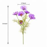 24“ Faux Cosmos Flowers Silk Flower Stems - Set of 6