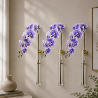 42In Artificial Phalaenopsis Orchid Flowers Long Realistic Latex-Set of 3