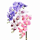 42In Artificial Phalaenopsis Orchid Flowers Long Realistic Latex-Set of 3