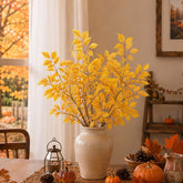 41" Realistic Faux Fall Nandina Foliage Branches - Set of 3 #color_yellow
