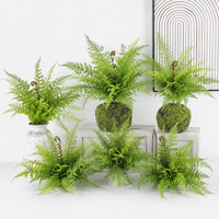 Artificial Greenery Bushes 21 Leaves Plants Ferns - Set of 6