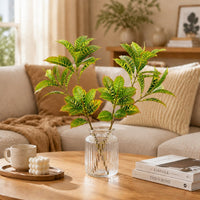 34In Realistic Artificial Croton Plant Stems for Indoor Outdoor-Set of 2