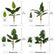 Faux Tropical Plants Greenery for Home Decor - Set of 3