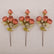 20" Realistic 4-Head Faux Rose Flowers with Vintage Burnt Edge - Set of 3