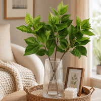 29” Realistic Hydrangea Leaf Stems Mulberry Leaf Branches - Set of 3