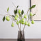 30" Artificial 5-Head Fig Stems with Leaves and Fruits - Set of 3