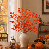 41" Realistic Faux Fall Nandina Foliage Branches - Set of 3 #color_red