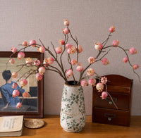 29” Faux Pomegranate Dusty Frosted Branches - Set of 3
