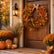 23.6In Fall Harvest Wreath Olive Leaf Wreath with Berries and Bow for Thanksgiving Autumn Seasonal Decoration