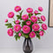 30" Realistic Touch 3-Head Artificial Peony Bouquets - Set of 6