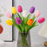 Realastic Touch Artificial Tulip Bouquet with Long Stems-Set of 10