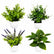 7In Realistic Artificial Green Plants Potted Plants for Indoor Home Decoration-Set of 4